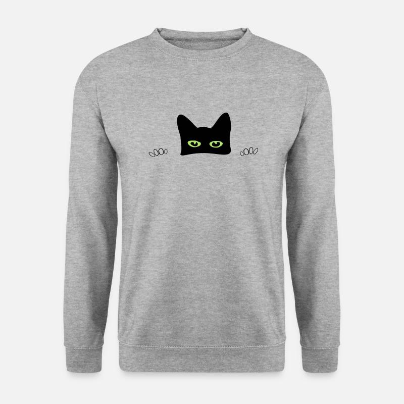 Peekaboo Katze - Unisex Pullover - Weißgrau meliert