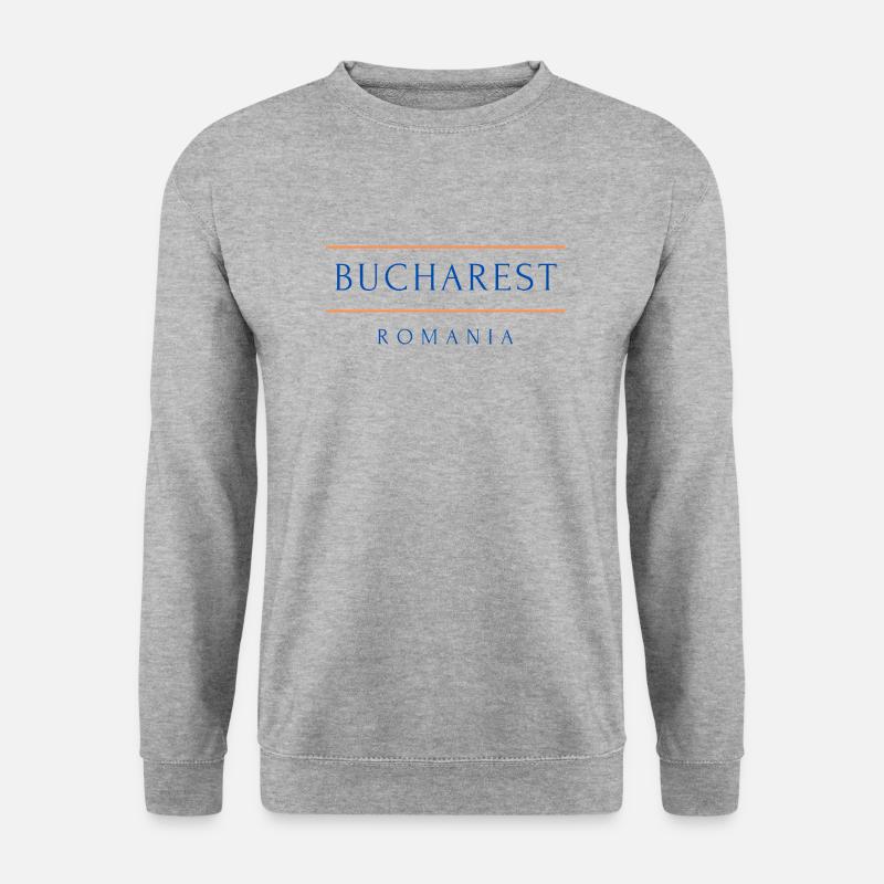 Bukarest, Rumänien - Unisex Pullover - Weißgrau meliert