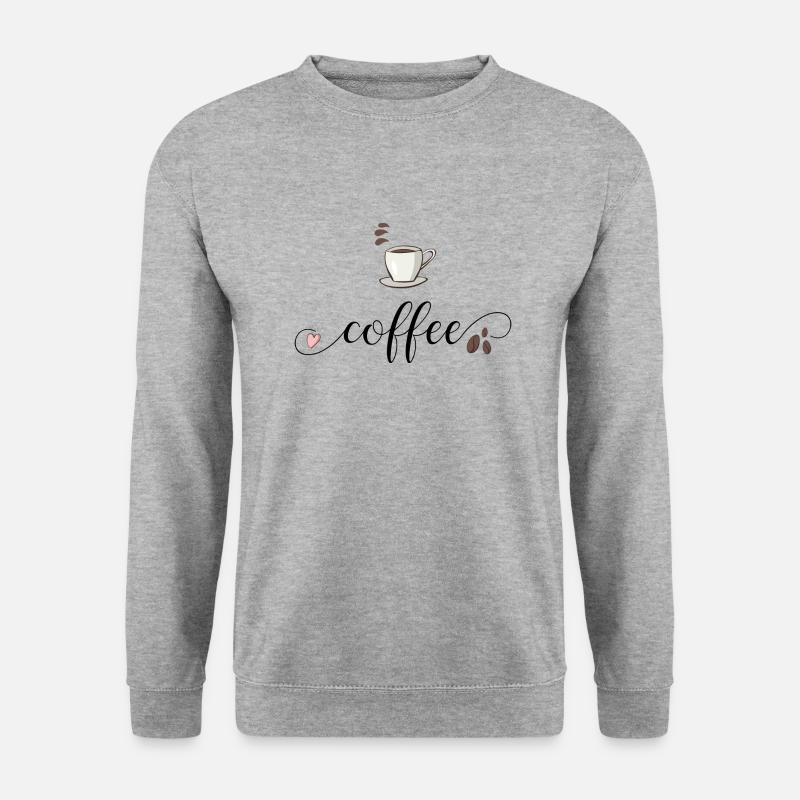 coffee - Unisex Pullover - Weißgrau meliert