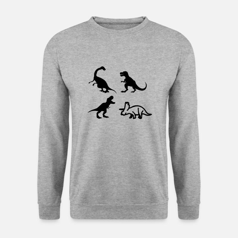 Dinosaurier Dino - Unisex Pullover - Weißgrau meliert