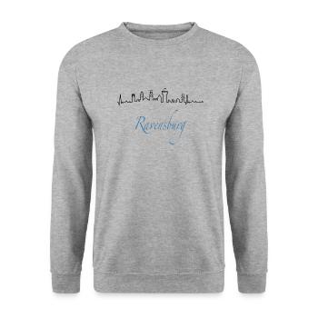 Ravensburg Lebt - Unisex Pullover - Weißgrau meliert - Vorne - Alina (178cm) & Michal (187cm)