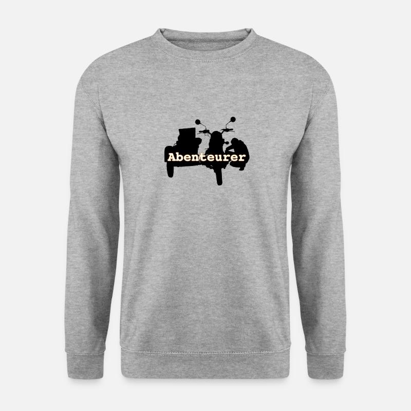 Gespann Abenteuer, entdecke die Welt! - Unisex Pullover - Weißgrau meliert
