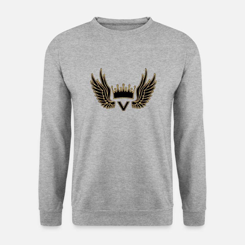 Crown - Unisex Pullover - Weißgrau meliert
