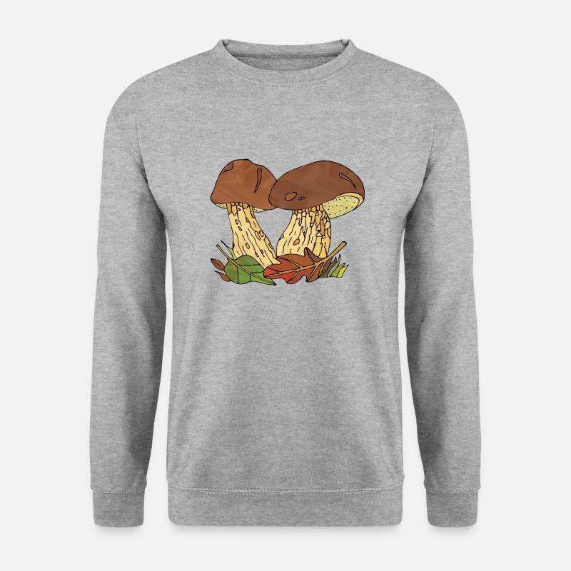 Pilze - Unisex Pullover - Weißgrau meliert