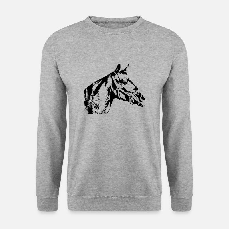 Pferd - Unisex Pullover - Weißgrau meliert