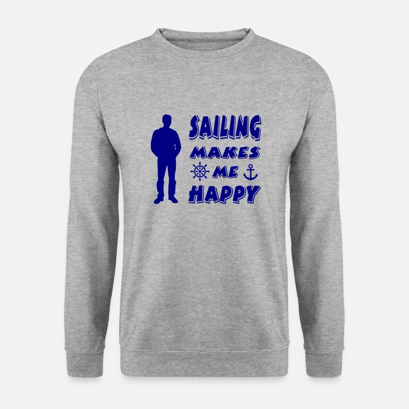Segeln - Unisex Pullover - Weißgrau meliert