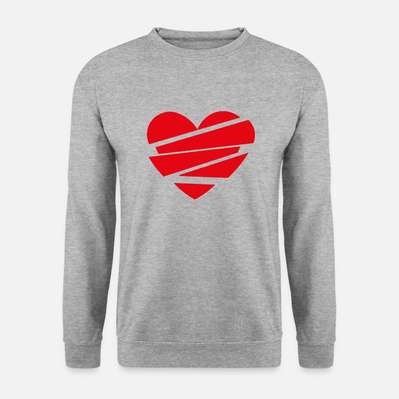 Heart-Break - Unisex Pullover - Weißgrau meliert
