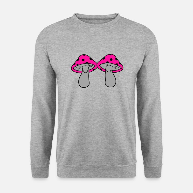 Pilze - Unisex Pullover - Weißgrau meliert