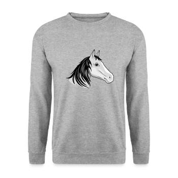 Horse head - Unisex Sweatshirt - salt & pepper - Front - Alina (178cm) & Michal (187cm)