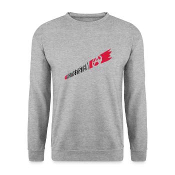 Anarchie Fuck the system - Unisex Pullover - Weißgrau meliert - Vorne - Alina (178cm) & Michal (187cm)