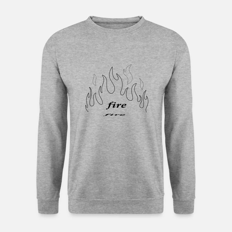 fire & flame - Unisex Pullover - Weißgrau meliert