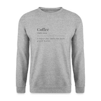 Coffee - Unisex Pullover - Weißgrau meliert - Vorne - Alina (178cm) & Michal (187cm)