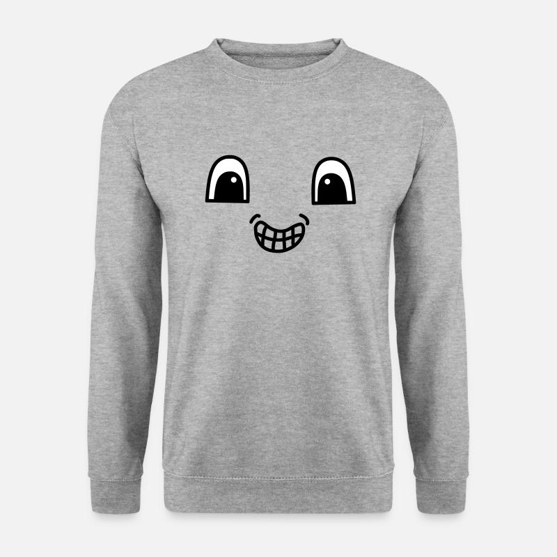 Cute face showing teeth - Unisex Pullover - Weißgrau meliert