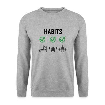 Gym Deadlifts Workout love - my hobby fitness rout - Unisex Sweatshirt - salt & pepper - Front - Alina (178cm) & Michal (187cm)