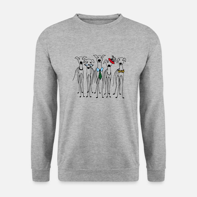 Windhunde Party - Unisex Pullover - Weißgrau meliert