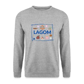 Lagom - Unisex Pullover - Weißgrau meliert - Vorne - Alina (178cm) & Michal (187cm)