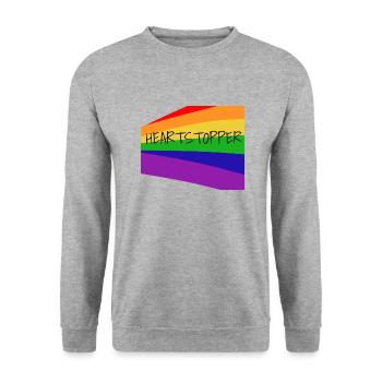 Heartstopper - Unisex Pullover - Weißgrau meliert - Vorne - Alina (178cm) & Michal (187cm)