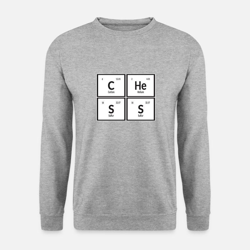 Schach | Periodensystem der Elemente - Unisex Pullover - Weißgrau meliert