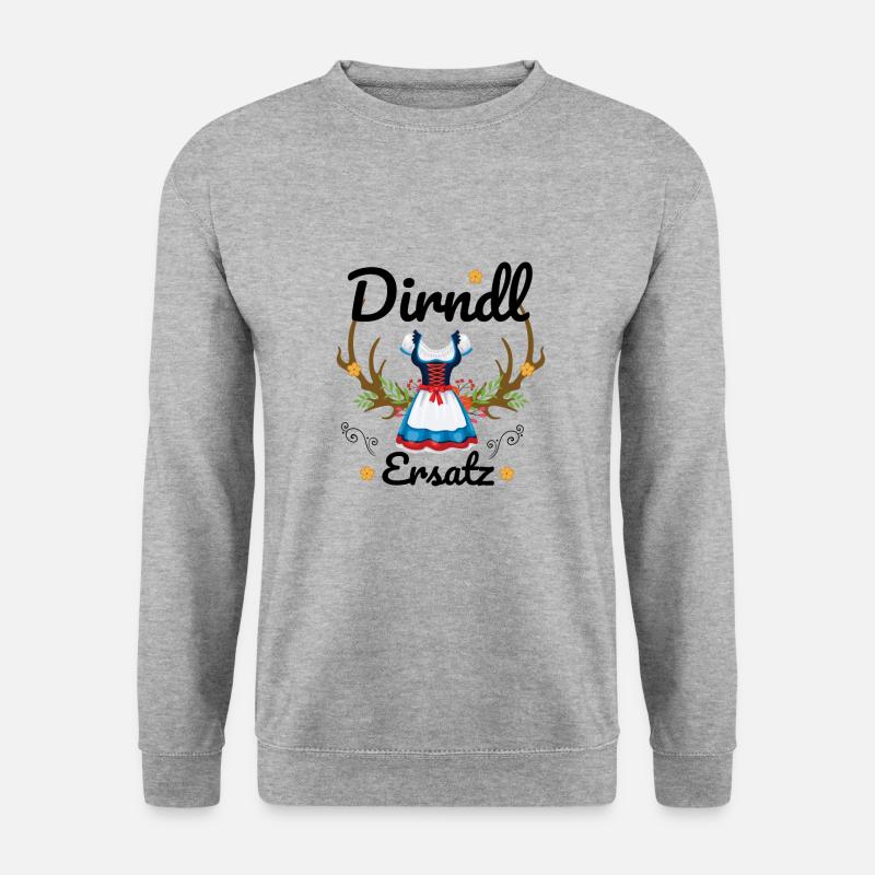 Dirndl Ersatz - Unisex Pullover - Weißgrau meliert