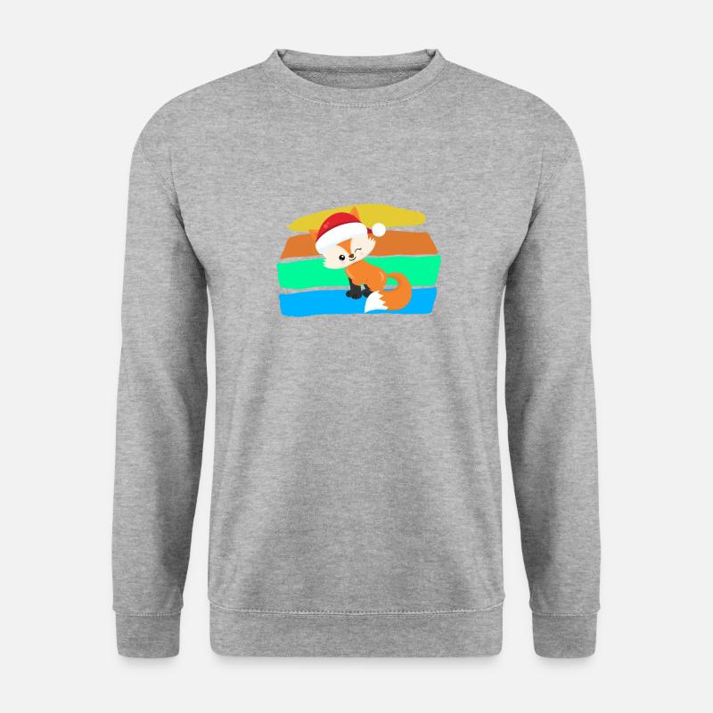 Fuchs - Unisex Pullover - Weißgrau meliert