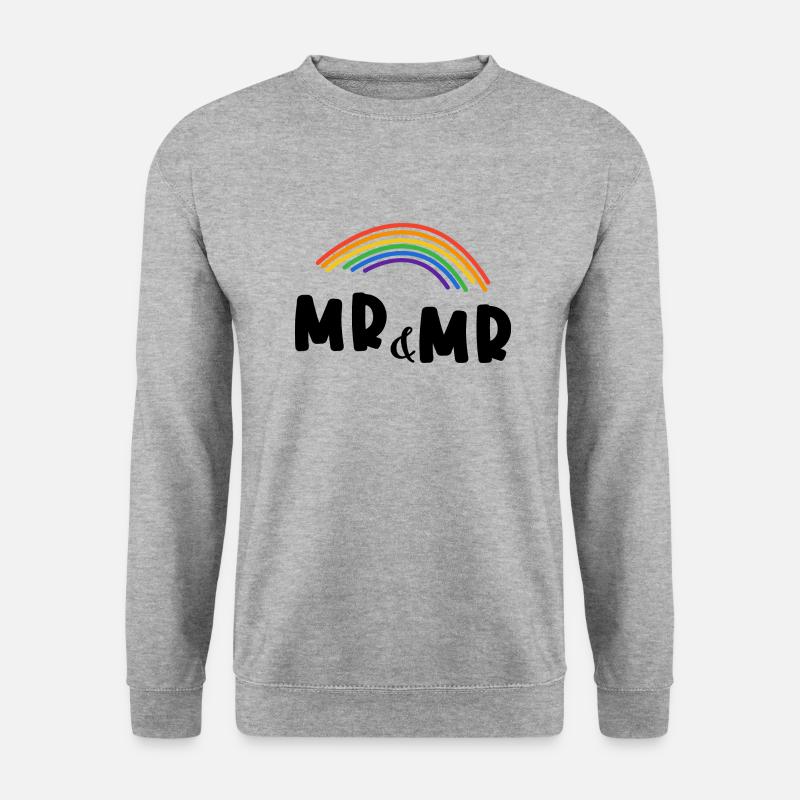 Herr und Herr Homo-Ehe. Geschenk - Unisex Pullover - Weißgrau meliert