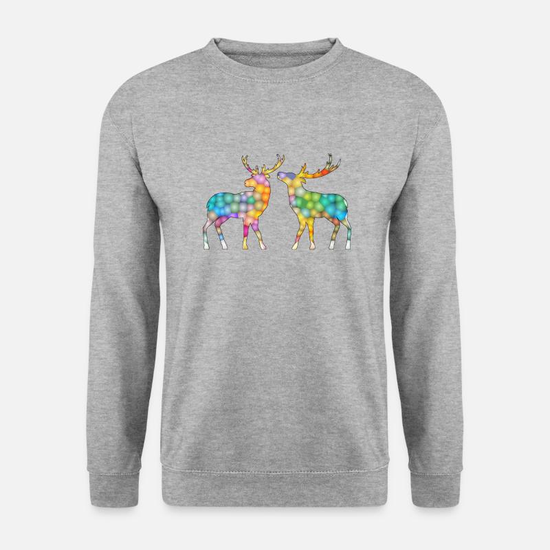 Hirsch - Unisex Pullover - Weißgrau meliert
