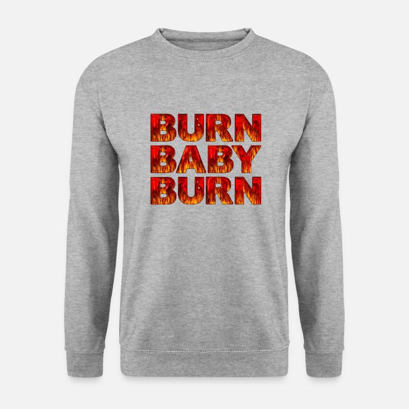 Burn Baby Burn - Unisex Pullover - Weißgrau meliert