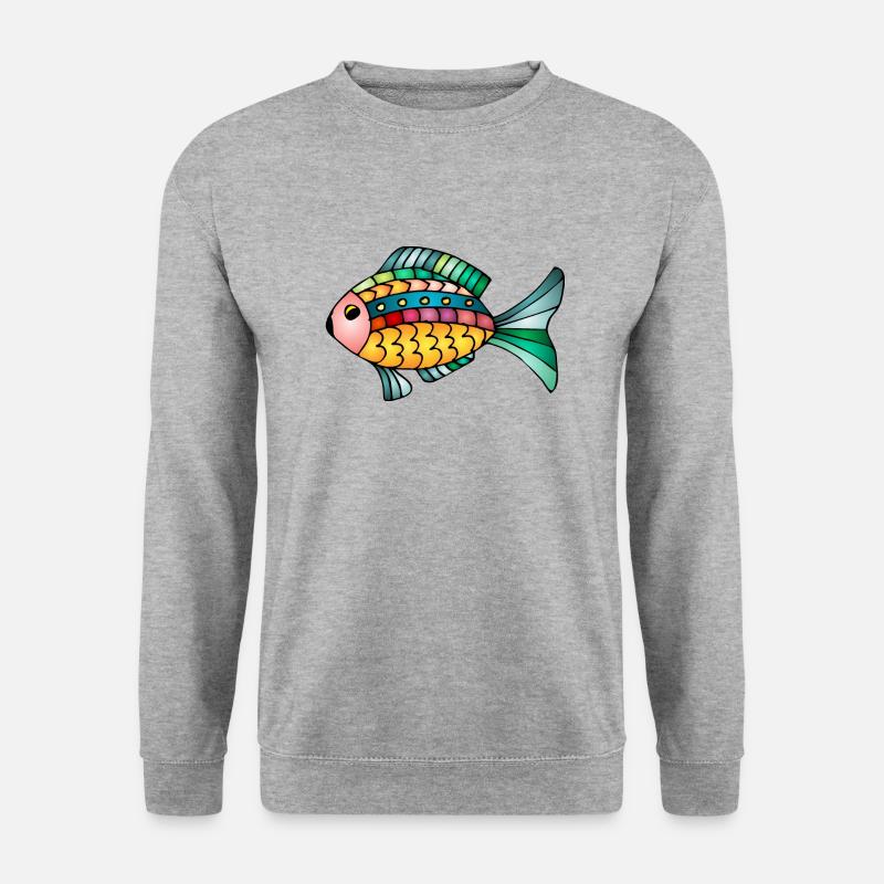 Fische - Unisex Pullover - Weißgrau meliert