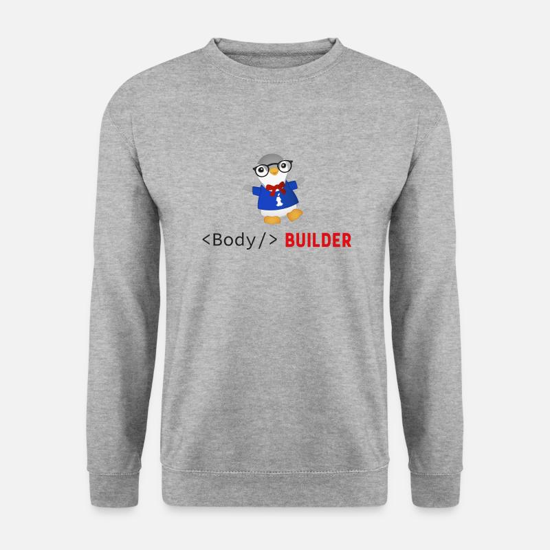 Body Builder - Unisex Pullover - Weißgrau meliert