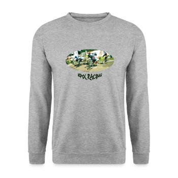 BMX (Begriffsklärung - Unisex Pullover - Weißgrau meliert - Vorne - Alina (178cm) & Michal (187cm)