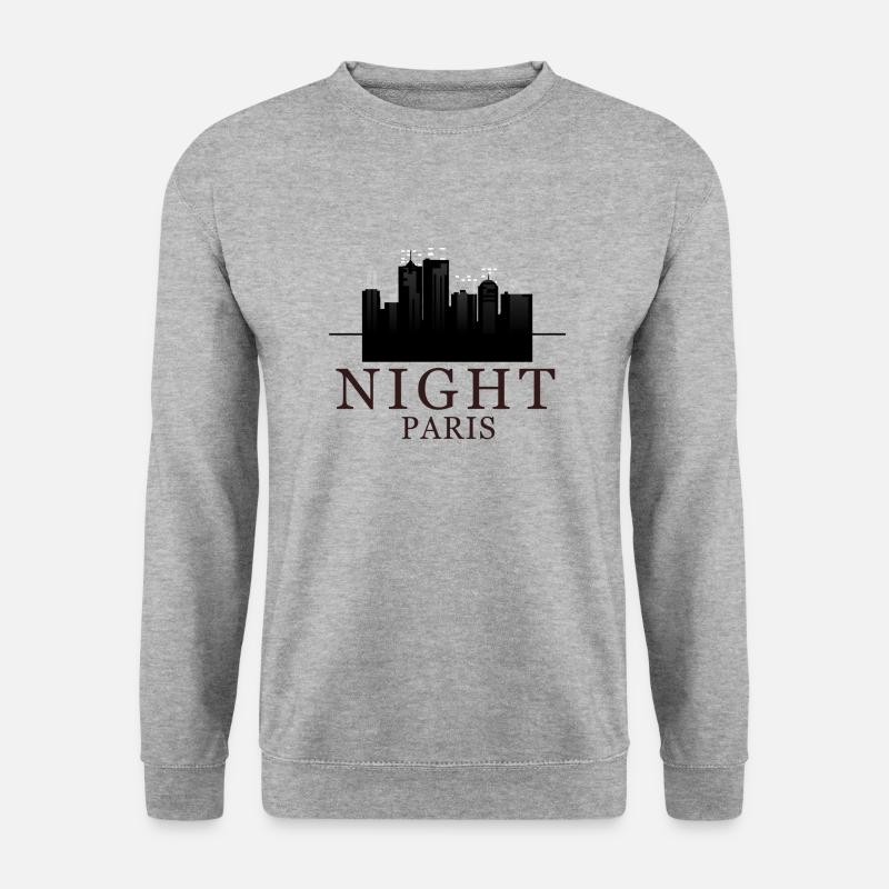 Night By Paris in Schwarz - Unisex Pullover - Weißgrau meliert
