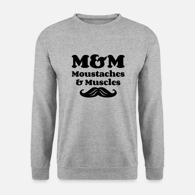 M&M (Schnurrhaare & Muskeln) - Unisex Pullover - Weißgrau meliert