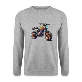 Moto - Sweat-shirt Unisexe - gris chiné - Devant - Alina (178cm) & Michal (187cm)