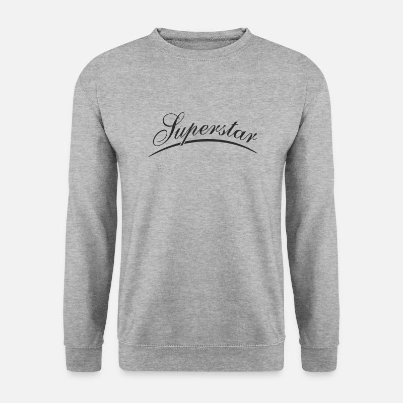 Lettrage superstar en écriture cursive - Sweat-shirt Unisexe - gris chiné