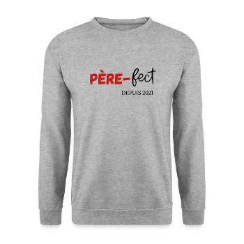 Père fect Depuis 2021 - Sweat-shirt Unisexe - gris chiné - Devant - Alina (178cm) & Michal (187cm)