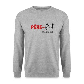 Père fect Depuis 1976 - Sweat-shirt Unisexe - gris chiné - Devant - Alina (178cm) & Michal (187cm)