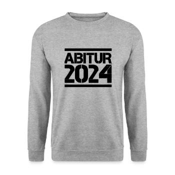 abitur 2024 - Unisex Pullover - Weißgrau meliert - Vorne - Alina (178cm) & Michal (187cm)