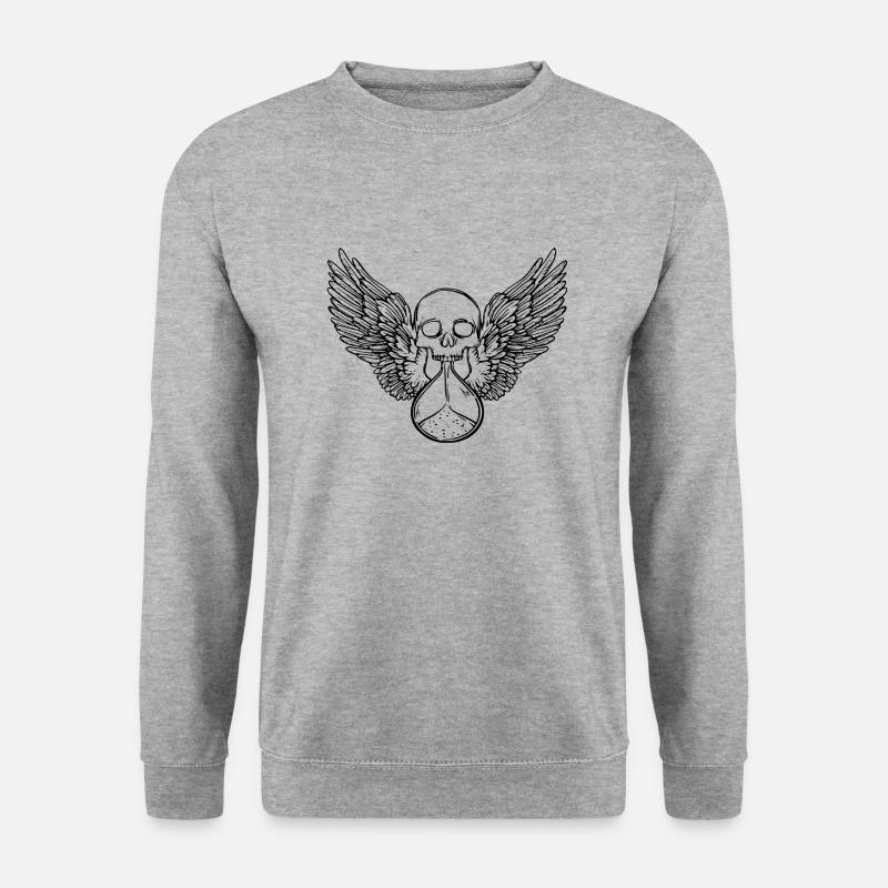 Schädel - Unisex Pullover - Weißgrau meliert