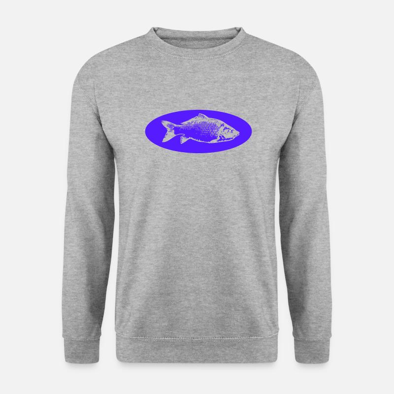 fisch - Unisex Pullover - Weißgrau meliert