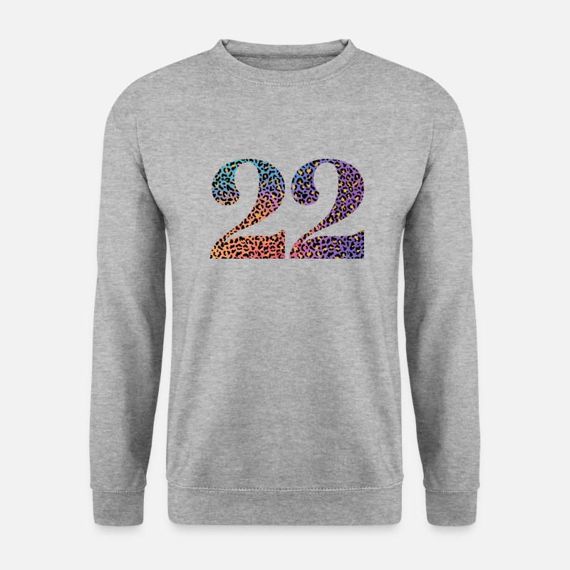 22. Geburtstag Leopard - Unisex Pullover - Weißgrau meliert