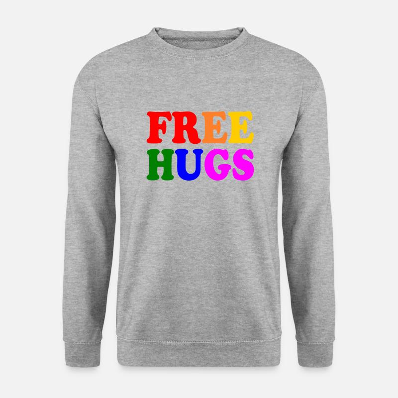 Free hugs lgbt - Unisex Pullover - Weißgrau meliert