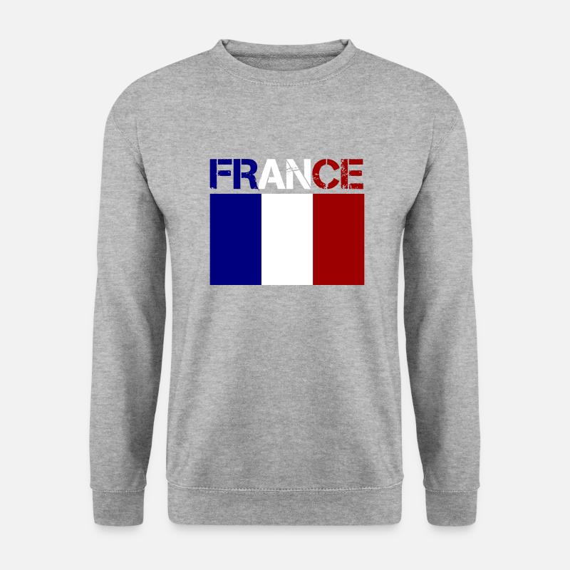 france - Unisex Pullover - Weißgrau meliert