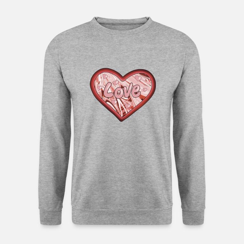 Liebe - Unisex Pullover - Weißgrau meliert