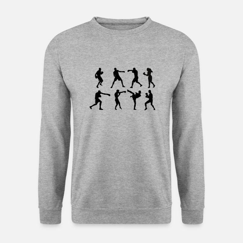 Schattenboxen Boxen - Unisex Pullover - Weißgrau meliert