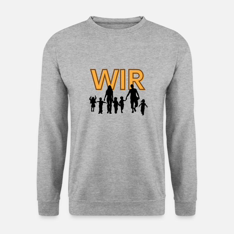 Wir - sind eine Familie - Unisex Pullover - Weißgrau meliert