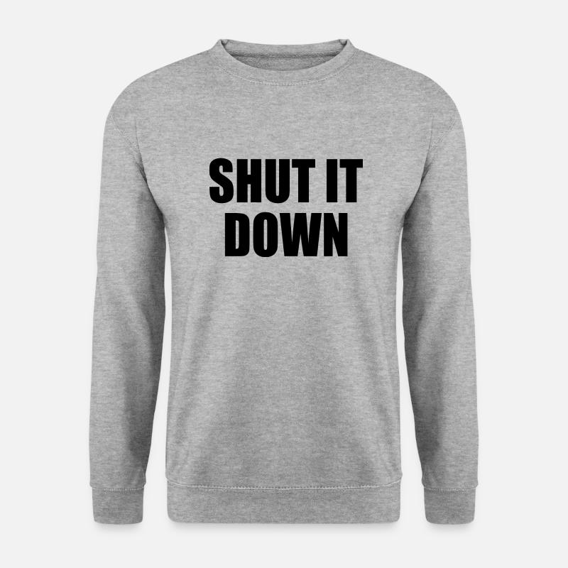 Shut it down - Unisex Pullover - Weißgrau meliert