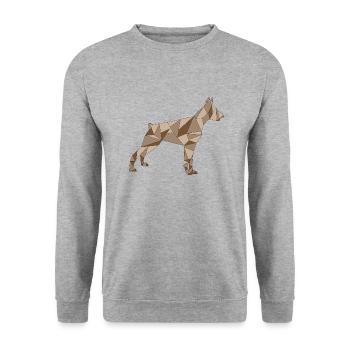 géométrique brun DOBERMAN - Sweat-shirt Unisexe - gris chiné - Devant - Alina (178cm) & Michal (187cm)