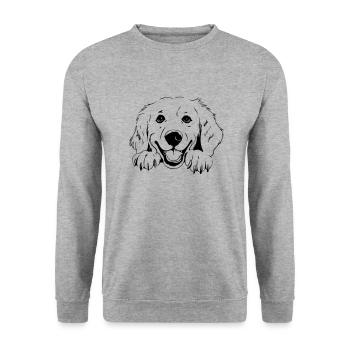 Golden Retriever - Unisex Pullover - Weißgrau meliert - Vorne - Alina (178cm) & Michal (187cm)