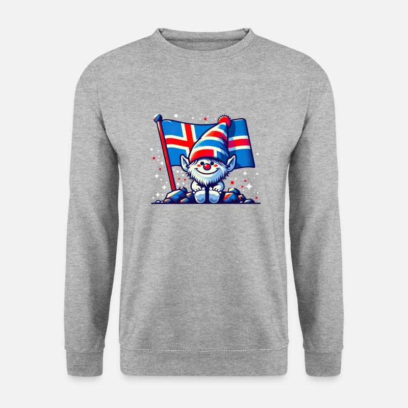 iceland Island 82 - Unisex Pullover - Weißgrau meliert