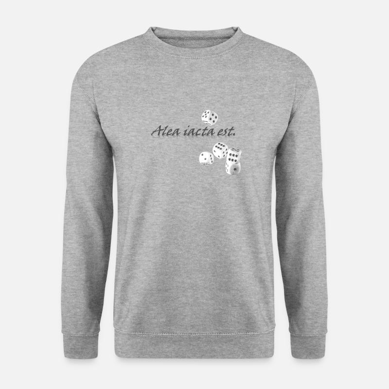 Alea iacta est. - Die Würfel sind gefallen - Unisex Pullover - Weißgrau meliert